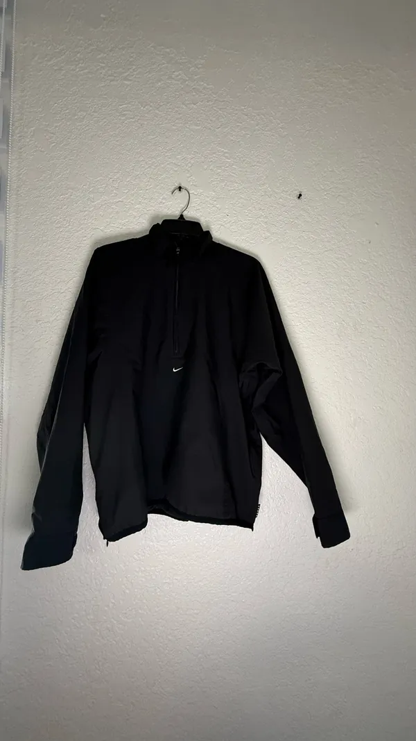 Rare Vintage Nike "Center Swoosh" 1/4 Zip Technical Windbreaker - Black - Size M - Image 3