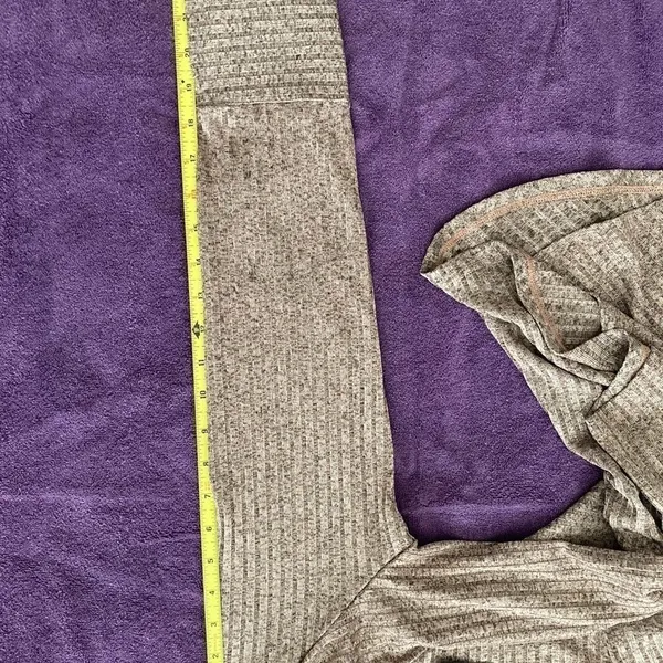Jones New York NWT szM long sleeve heathered grey tan cowl neck high low tunic - Image 7