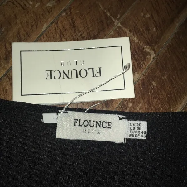 Flounce Club NWT black ribbed scoop neck mini dress - Image 3