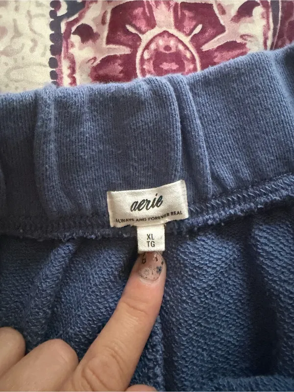 aerie Blue High-Waist Pull-On Lounge Shorts - Image 2
