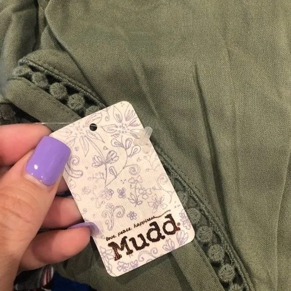 NWT Mudd Womens Small Tank Top Olive‎ Green Dress Midi Knee Length - Image 7