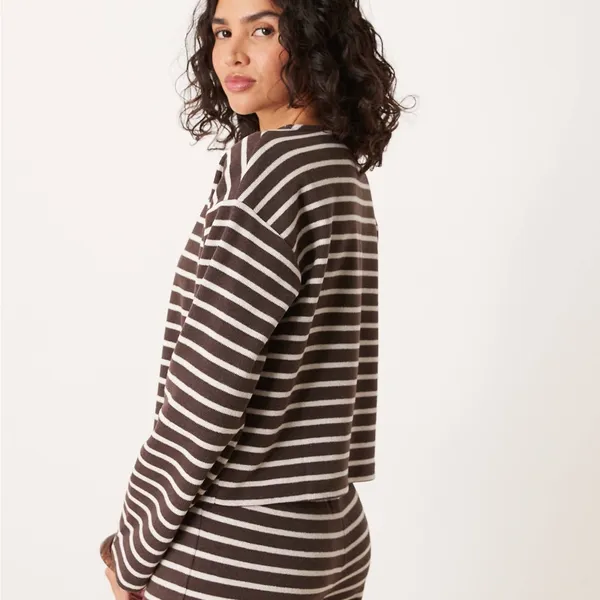 ASOS Striped Brown Button-Up Women's Top - Image 2