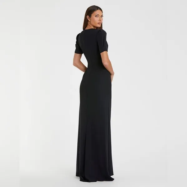 NWT Mac Duggal Ieena Puff Sleeve Black Cut Out Gown Dress 6 2630 - Image 4