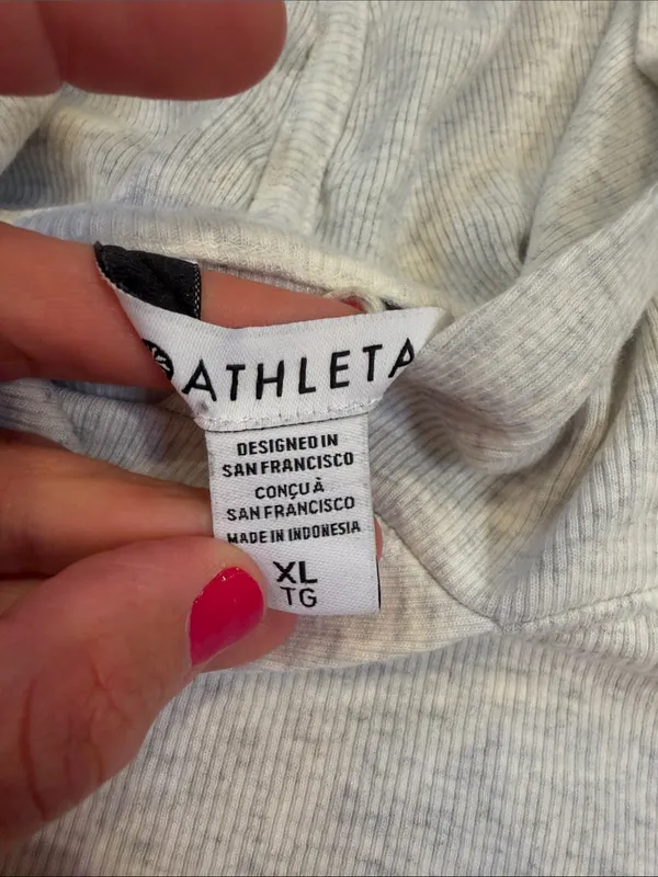 Athleta Coaster Crop Hoodie in Light Heather Gray Size XL - C30-132 - Image 2