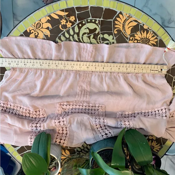 DANIEL RAINN Blush Pink Sheer Crochet Boho Tunic Sz: XL - Image 2