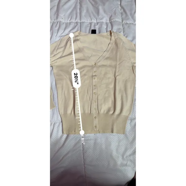 GAP Ivory Ribbed Knit Cardigan Size S‎ Button Down - A1- 0020 - Image 5