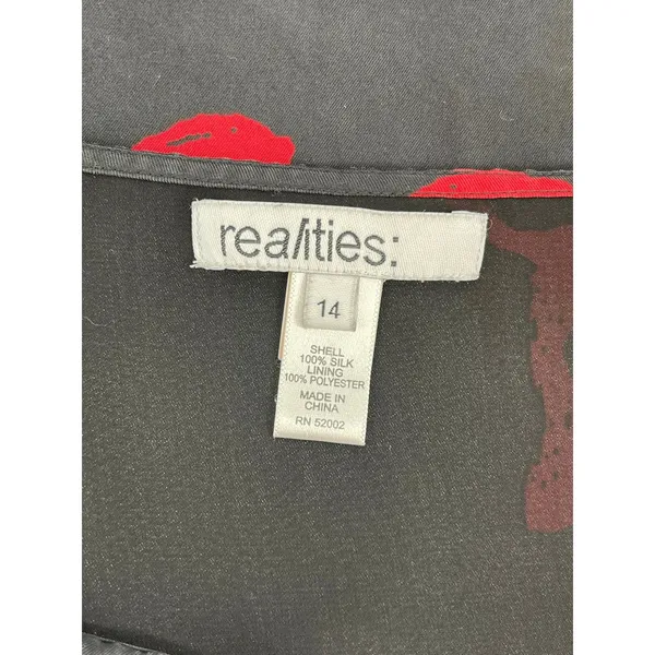 Vtg Realities 100% Silk Asymmetrical Skirt Size 14‎ Y2K Whimsigoth Witchy - Image 4
