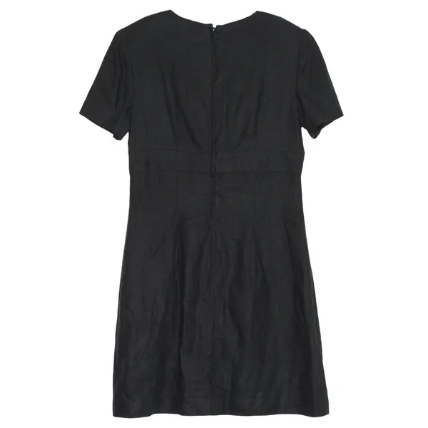 Vintage Talbots Dress Linen Quiet Luxury Minimalist Workwear Office Black 12‎ - Image 2