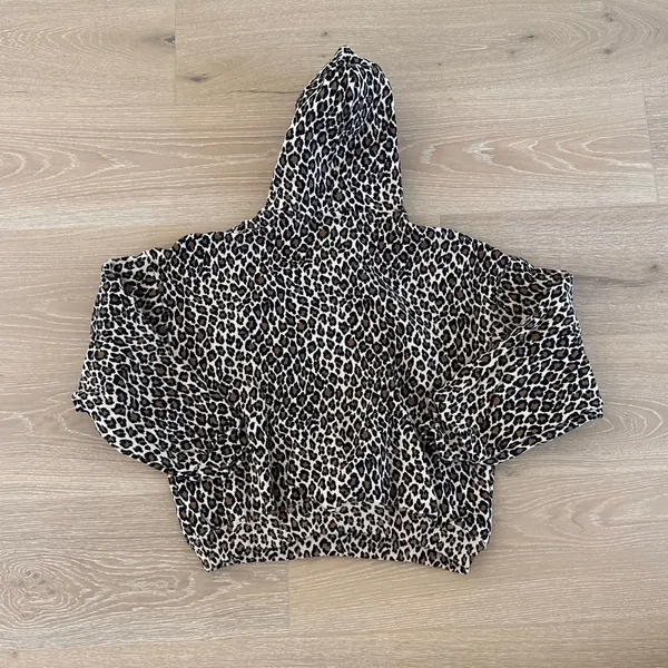 Akimbo Club Hoodie Leopard Size M Brown Black - Image 4