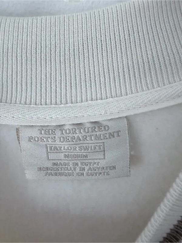 The Tortured Poets Department Taylor Swift Cream Tan Sweatshirt size medium - Image 5