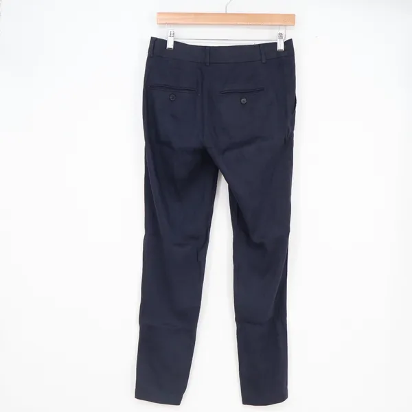 Vince Navy Blue Linen Blend Wrap Front Tapered Trousers Pants Size 2 - Image 5