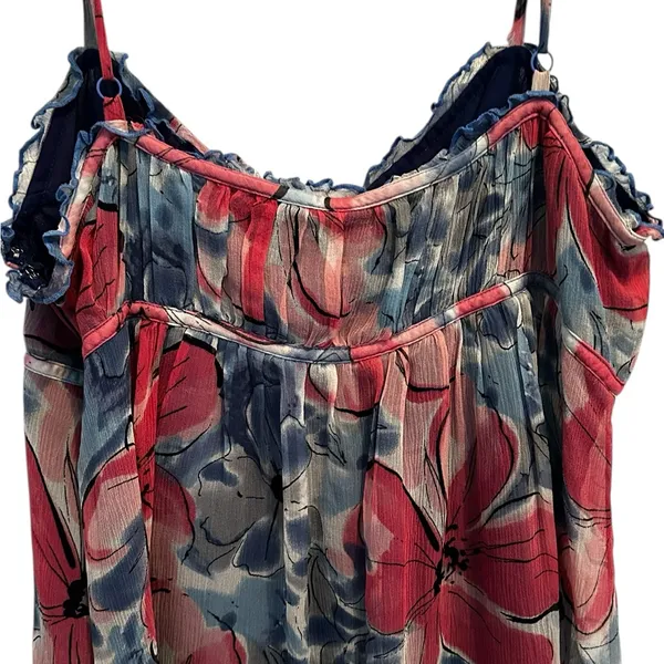 Vintage Y2K Silk Babydoll Top 90s Fairy Coquette Romantic Size Large - Image 7