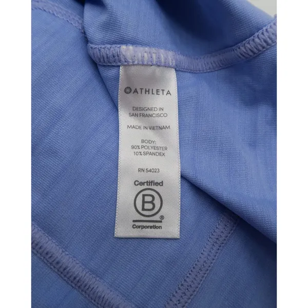 Athleta Womens Blue Space Dye Quarter Zip Cycling Jersey Short Sleeve Small - Image 4