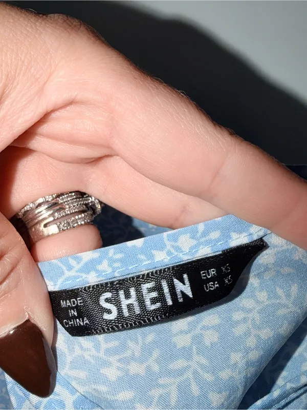 Light Blue Floral Spaghetti Strap Mini Dress - Image 3