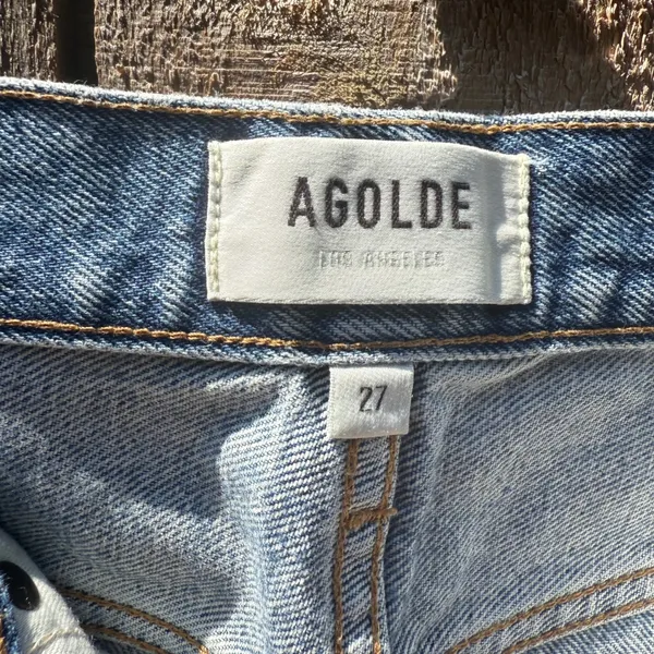 AGOLDE 90's Jean Light Wash Distressed Straight Leg Denim A069D-1206 Size 27 - Image 3