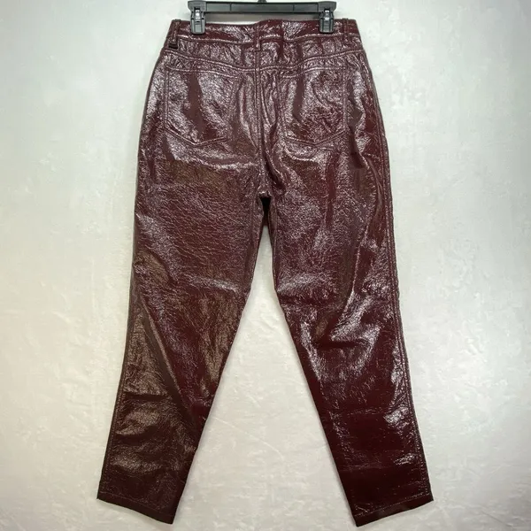 ASOS Jeans Womens 32x32 Oxblood‎ Vinyl Mid Rise 90's Straight Leg - Image 7