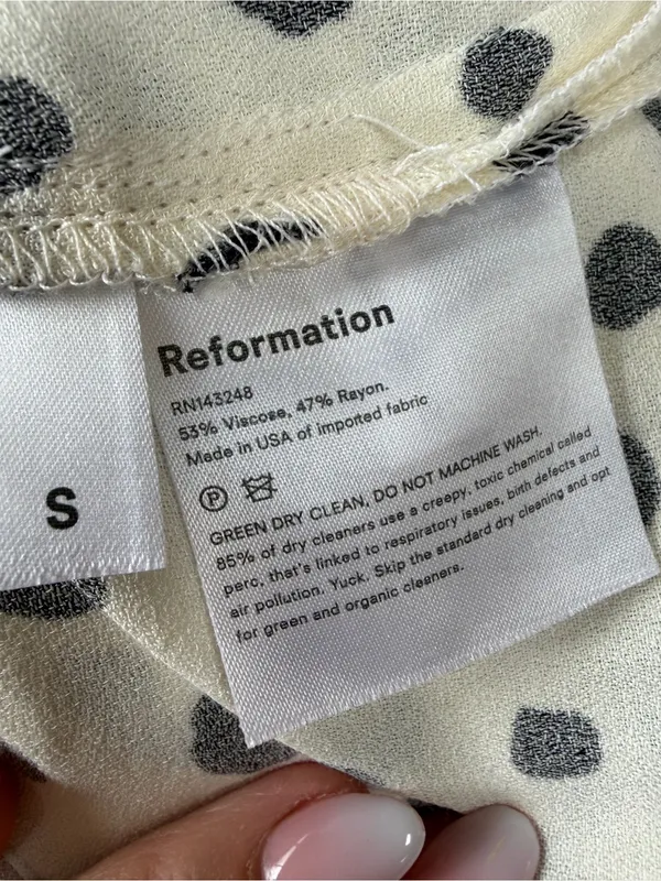 Reformation Annalise Polka dot close size small - Image 5