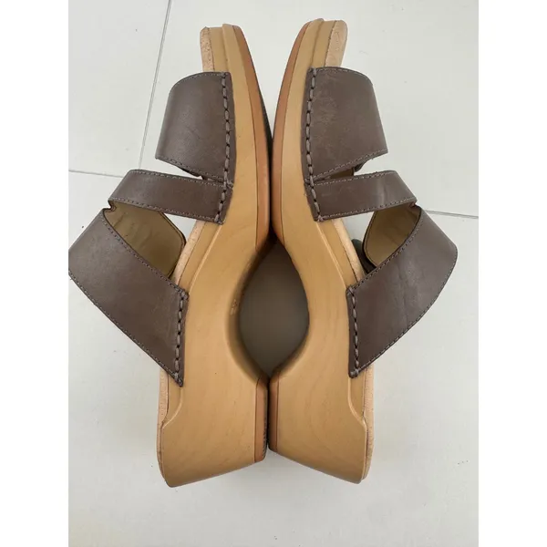 Dansko Women Brown Leather Wedge Sandals Buckle Ankle Strap Comfort Size 36‎ 5.5 - Image 7