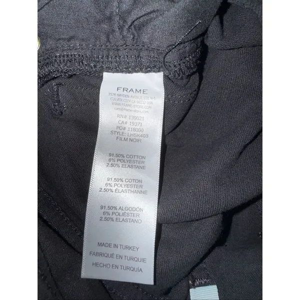 Frame Le High Skinny Black Denim Jeans Cotton Blend Non Ripped size 24 #765 - Image 7