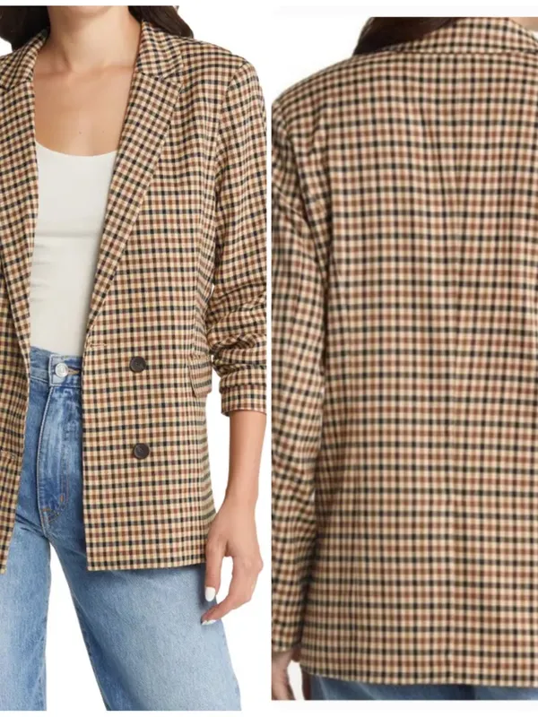 Rails Chelsea Plaid Blazer In Cafe Check - Image 2
