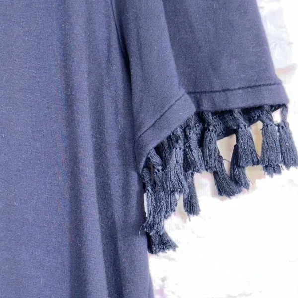 Ann Taylor Factory Medium Navy Tassel Sleeve Top - Image 3