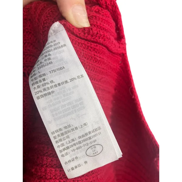 Hollister Red Ribbed Knit Crewneck Sweater Size Large - Image 5