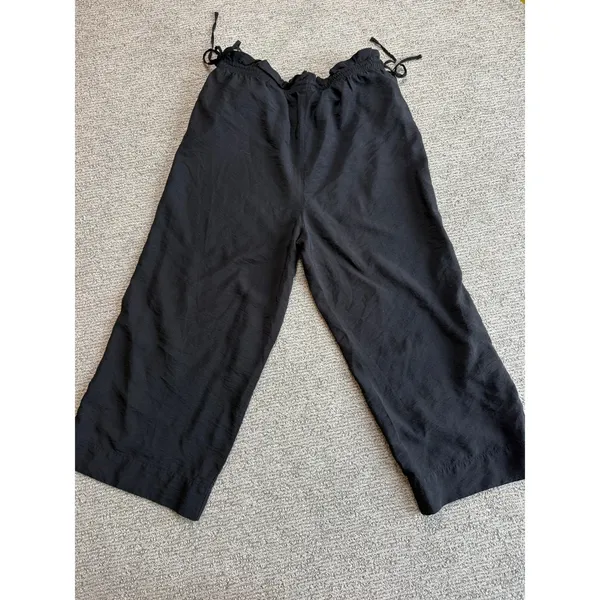 A‎ New Day Black Wide Leg Cropped Pants Elastic Paperbag Waist XL VN1247024 - Image 2
