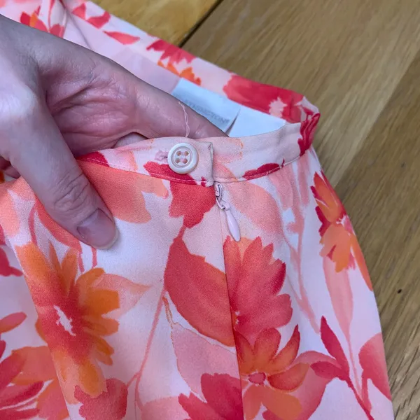 Worthington Pink Orange Floral Chiffon Maxi Skirt Womens‎ Size 12 Side Zip Lined - Image 2