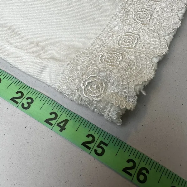 Zara‎ White Cropped Sailor Pants Womens Size 6 High Rise Lace Trim Hem - Image 6