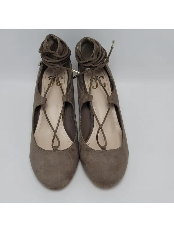 Journee Collection Ferah Lace Up Ankle Tie Block Heel Round Toe Pump Size 8 - Image 3