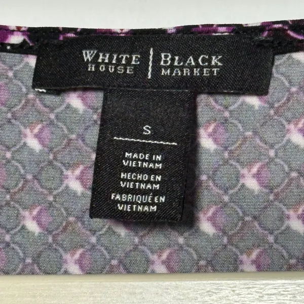 White House Black Market Sleeveless Cowl Neck Geometric Print Tank Top Small‎ - Image 4
