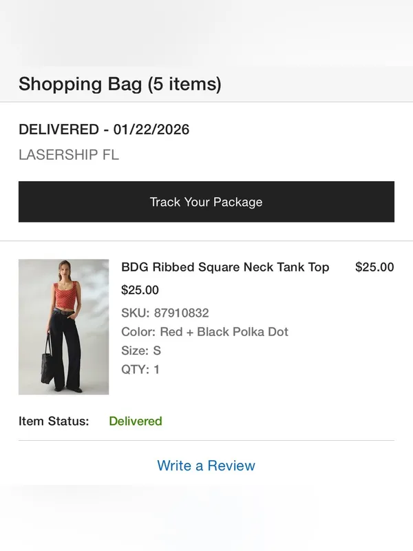 BDG Ribbed Square Neck Tank Top - Image 6