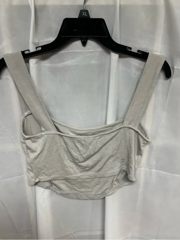 Free People Light Taupe Ribbed Cropped Tank - Image 2