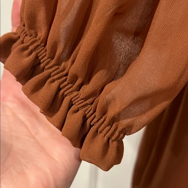 Wilfred Aritzia Brown Sheath‎ Dress with V-Neck Long Sleeves XL - Image 7
