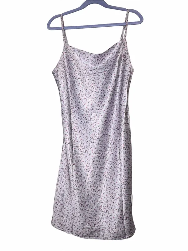 Princess Polly Purple Satin Floral Slip Dress Size 0 XS Small - Image 2