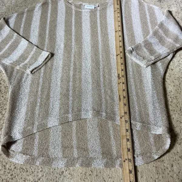 Tailored West Fisherman‎ Womens Minimalist Striped Knit Batwing Sweater Top Sz S - Image 3
