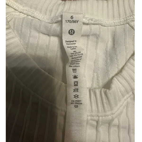 Lululemon Textured Pullover Long-Sleeve Top Size 6 White Embossed Running - Image 5