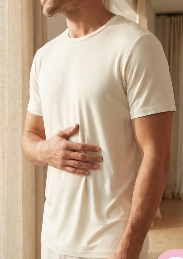 Kickee Pants Men's Short Sleeve Crew Neck Tee in Natural Size Medium Bamboo - Image 10