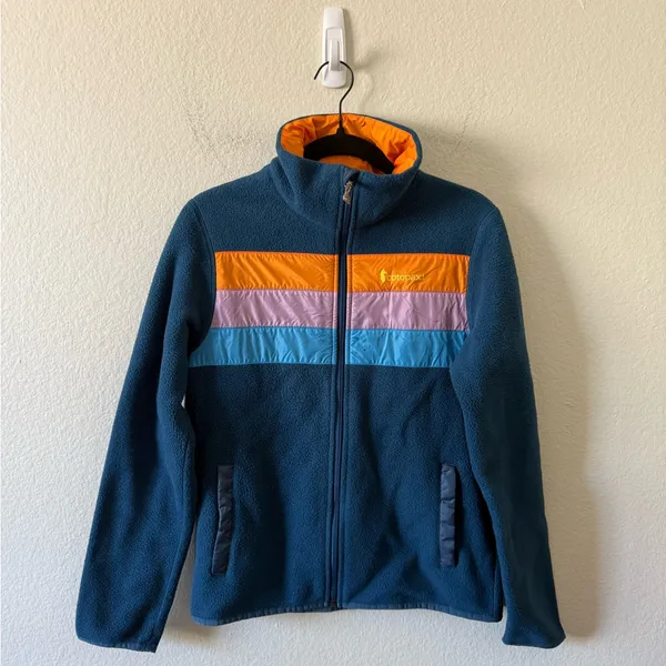 Cotopaxi Womens S Teca Fleece Full-Zip Jacket Blue Orange Camping Hiking - Image 2