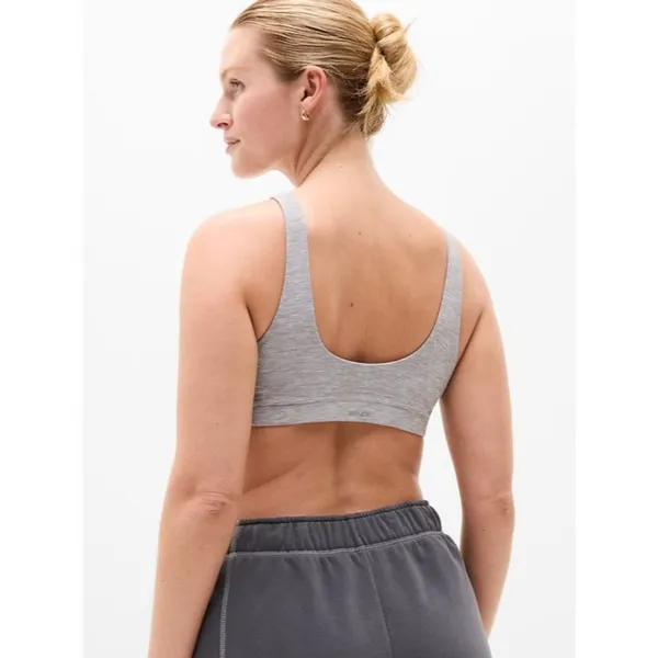 New Athleta S Softluxe Sport Bra Light Grey Heather Small Cup A-C - Image 5