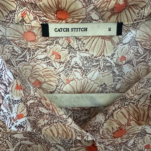 Peach Floral Balloon Sleeved Flirty Mini Dress - Image 3