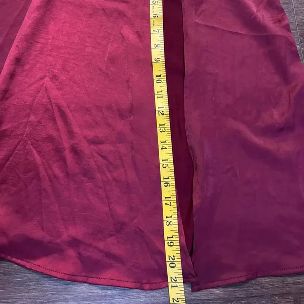 Burgundy one shoulder formal maxi dress - Image 3