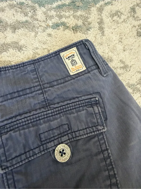 Levi’s Y2K Low Rise Utility Shorts Blue Women’s Size 6 - Image 6