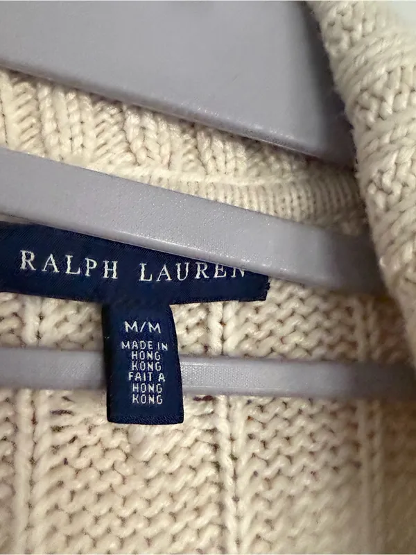 Ralph Lauren Vintage 100% Tussah Silk Cable Knit Cardigan Vest Sleeveless Medium - Image 2