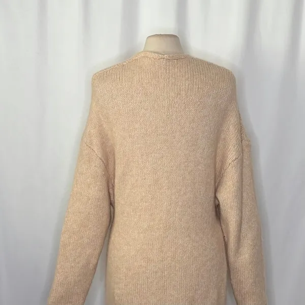 ZARA Alpaca Knit Midi Dress Light Tan Sand Coastal Blogger Favorite Medium - Image 10