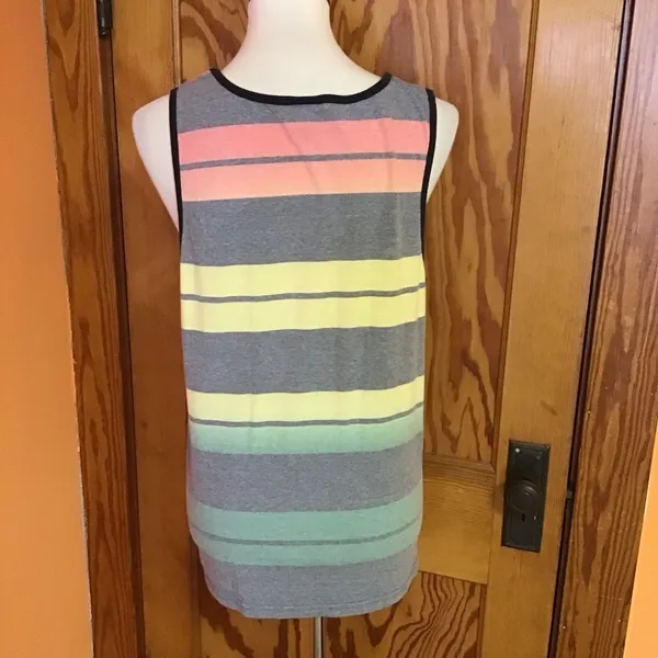 Hang Ten Striped Tank Top Medium Surfer Beach Y2K Skate Cali Casual Tank - Image 8