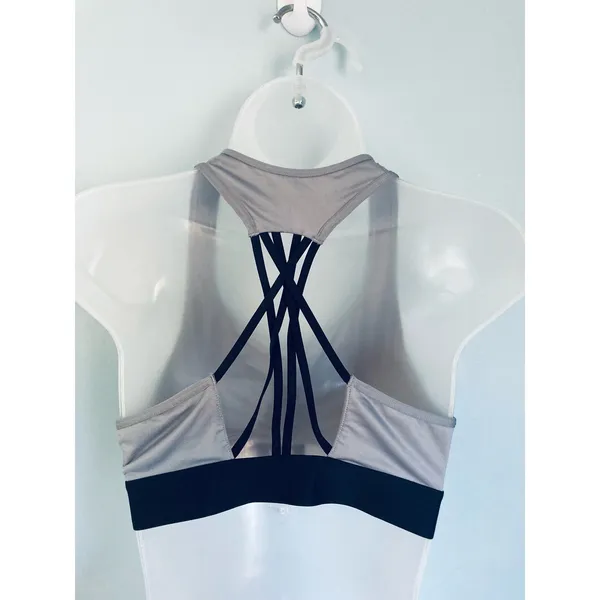 Victoria's Secret Sports Bra The Player Bra Large Gray and Black Sportswear - Image 2
