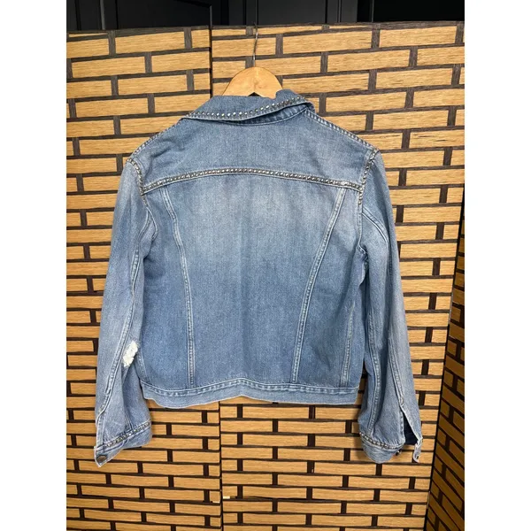 Frame‎ Studded Denim Jacket Size Small - Image 2