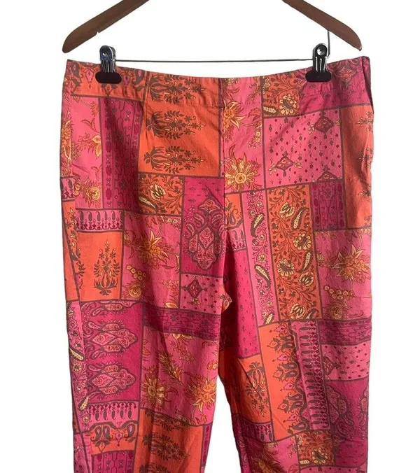 Susan Bristol Pants Women Plus 16 Pink Orange Straight Leg Side Zipper Retro - Image 18