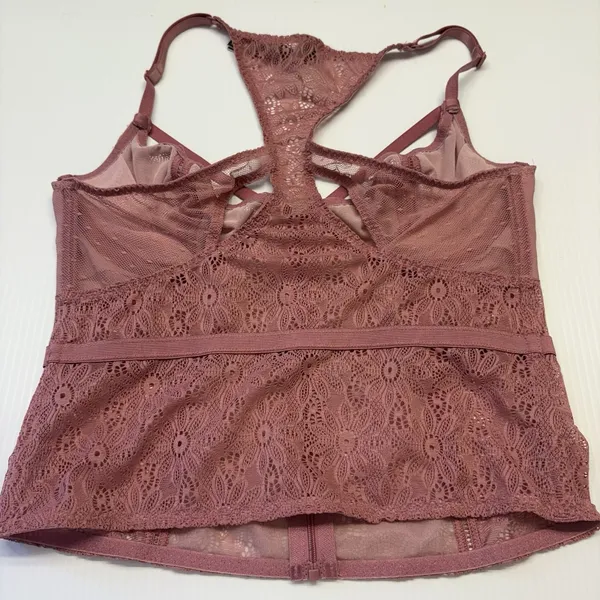 Victoria's Secret Very‎ Sexy Pink Lace Bustier Corset Bra 32C Waist Band - Image 6